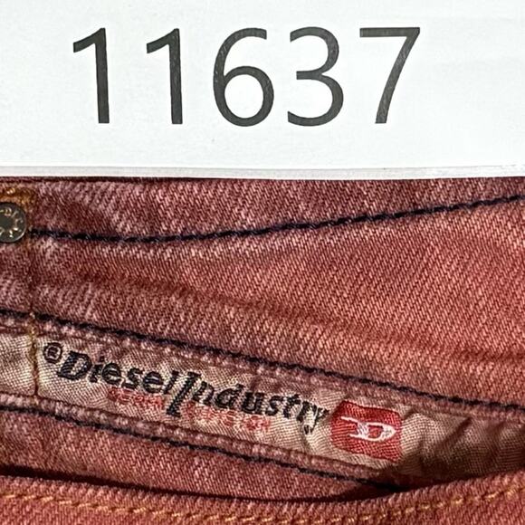 Diesel Safado Jeans Mens 34x32 Red Wash 0J824 Slim Straight Button Fly USA Made - Picture 14 of 14